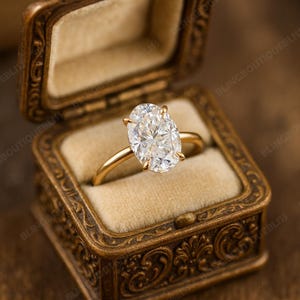Oval Cut Moissanite Verlobungsring, Solitärring, Ehering, 14k solidem Goldring, Geschenk für sie, Antragsring, kundenspezifisches Geschenk,