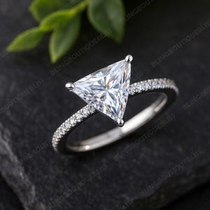 White Gold Plated Solitaire Moissanite Ring 0.25ct