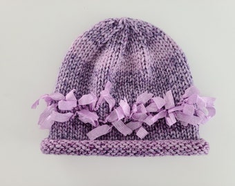 PDF PATTERN: Miss Muffet Hand Knit Hat For Infants, Toddlers & Children