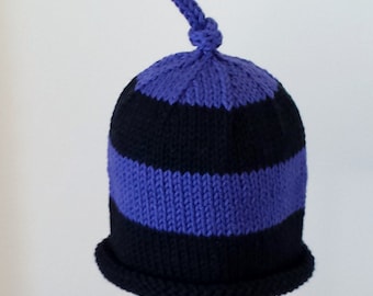 PDF PATTERN: Big Bee Hand Knit Striped Hat From The Bee Collection For Babies, Toddlers & Children