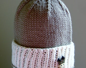 PDF PATTERN:  Watch Cap Rib Brim Infant, Toddler, Children's Hat