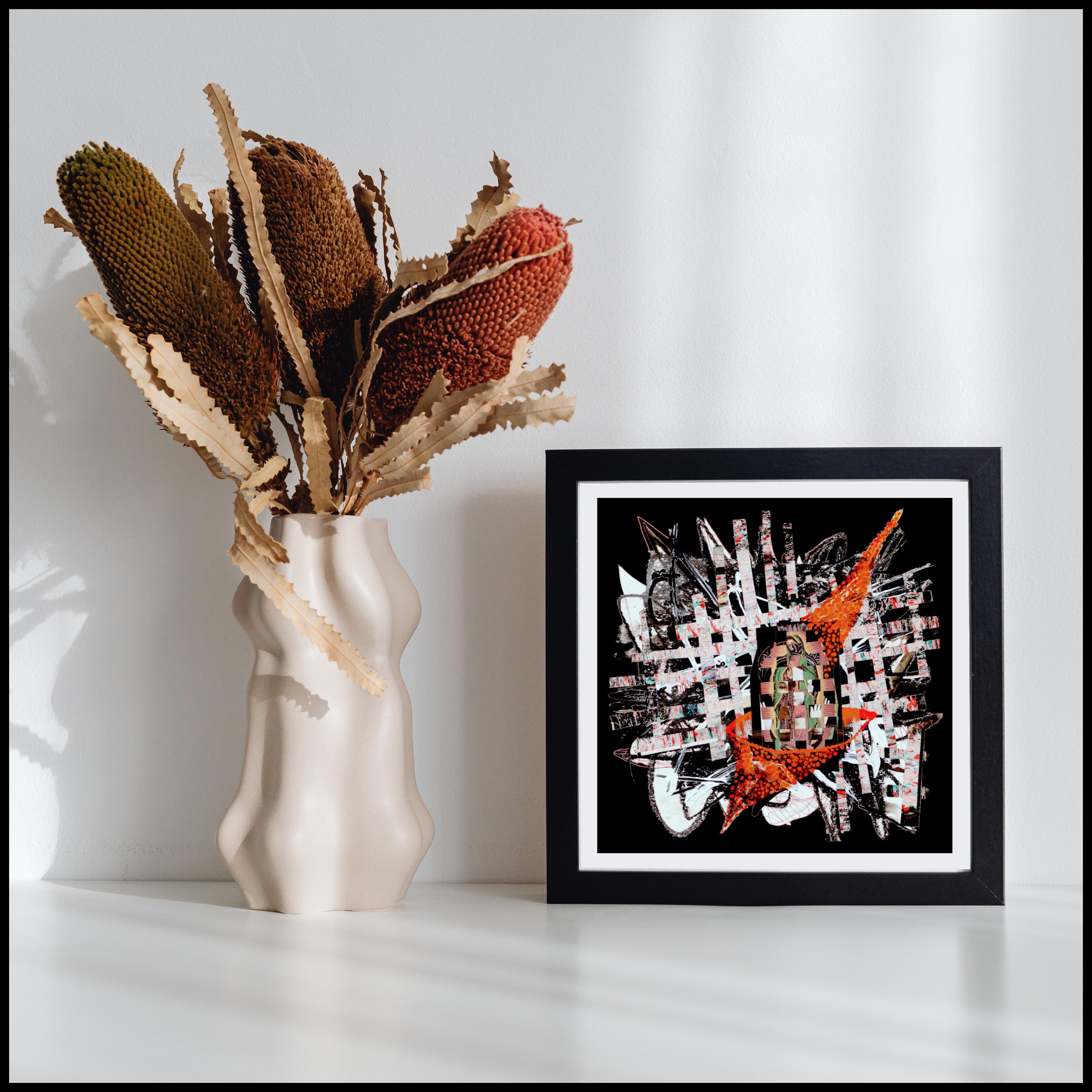 Abstract Mary Art Print | Woven Collage Woman Portrait | Spiritual ...