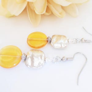 Sterling Silver Amber Earrings Dangle, Pewter Earrings, Honeycore, Hypoallergenic, Artisan Earrings Unique Design, Boho Chic Earrings Gold image 8