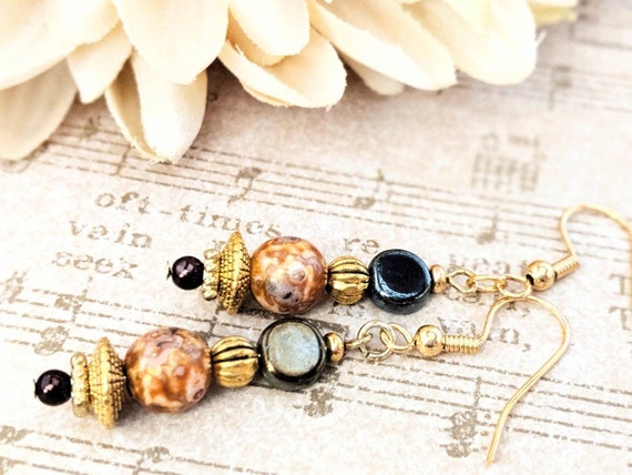 7th Anniversary Gift for Wife Artisan Earrings Unique Design