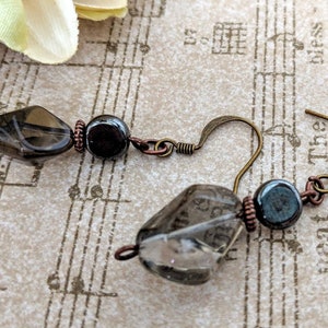 Smoky Quartz Earrings, Boho Dangle Earrings Gray Bridesmaids Earrings Gift for Her, Minimalist Jewelry Wedding Earrings, Gift for Mother image 8