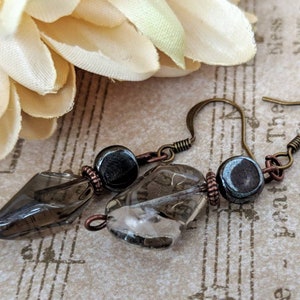 Smoky Quartz Earrings, Boho Dangle Earrings Gray Bridesmaids Earrings Gift for Her, Minimalist Jewelry Wedding Earrings, Gift for Mother image 7