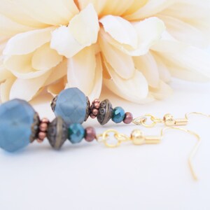 Something Blue for Bride from Sister, Dusty Blue Earrings Dangle, Hypoallergenic, Blue Pearl Earrings Handmade, 7th Anniversary Gift for Her image 5