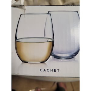 Luminarc Cachet Stemless Weingläser 15 Unzen Set mit 12 Klarglas Barware USA NEU