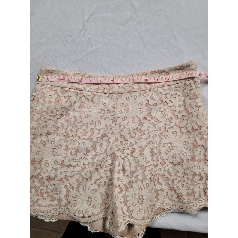 Anthropologie Cantonnier Lace Shorts Beige Floral Accents Fully Lined Size 4 image 6