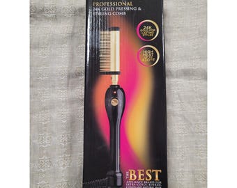 Gold N Hot Professional 24K Gold Pressing & Styling Comb High Heat GH299 NEW