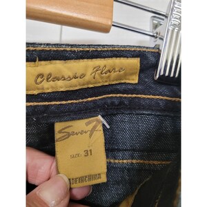 Seven7 Classic Flare Jeans Womens Dark Wash Y2K Denim Designer Size 31 image 2