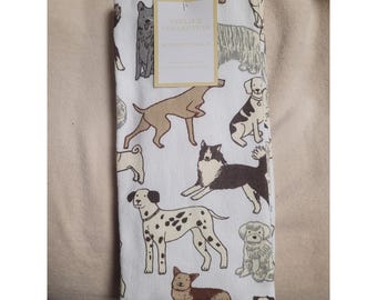Atelier Collection Designer Doggie Motif Kitchen Towels Cotton Lyocell Set/2 NEW