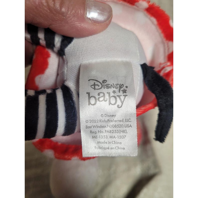 Disney Baby Minnie Mouse Plush Polka Dot Dress NWT Spiral Ears Crinkle Bow 11" image 4