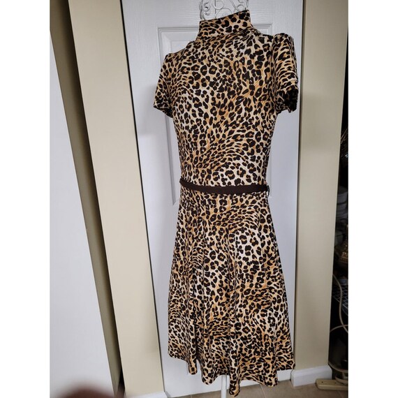 animal print a line dress Leopard Keyhole Neck Puff Sleeve Belted A-line BOHO Brown/tan Size M Lulus | Purple Liliya eventwear collections Delicate ruffles and appliques Size:AU 14 (US 10)