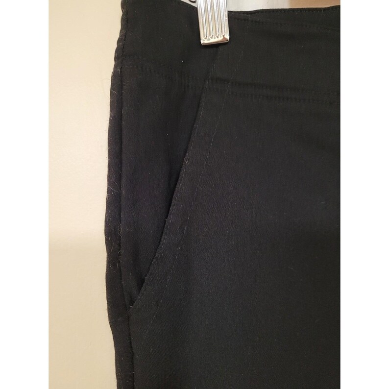 FREE PEOPLE Womens Black Y2K Boho Hippie Pants Front Zipper Flare Size S Stretch image 8