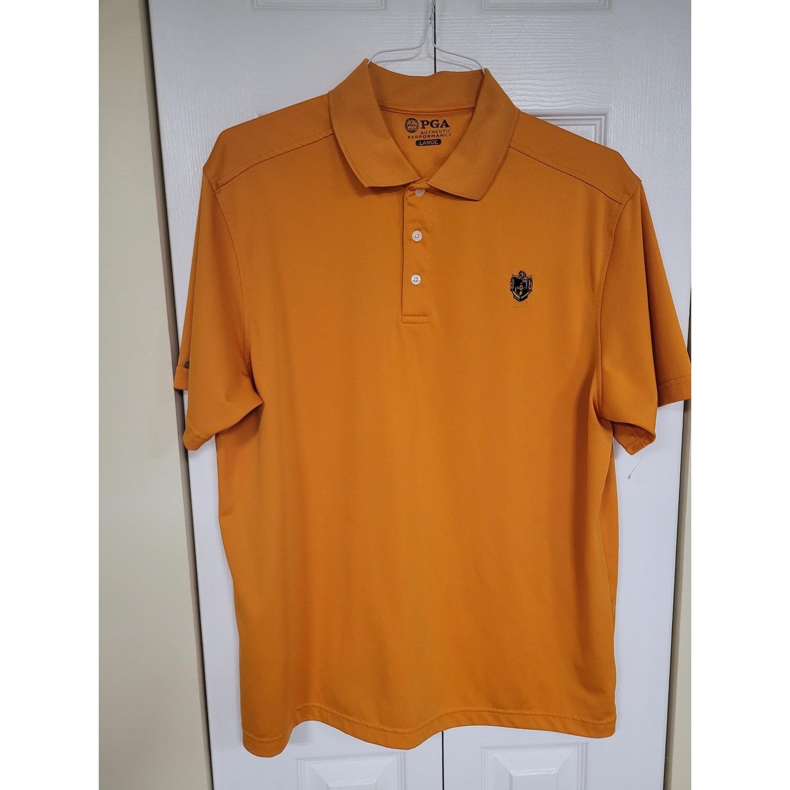直近のUS Openで購入 PGA ポロシャツ PGA Performance Golf Collared Polo Shirt Men Size L Orange Classic