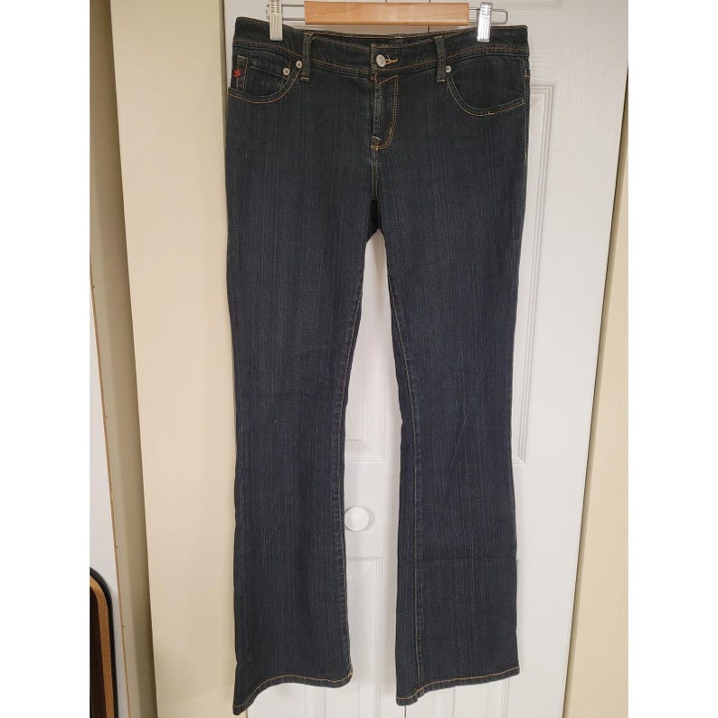 Seven7 Classic Flare Jeans Womens Dark Wash Y2K Denim Designer Size 31 image 1