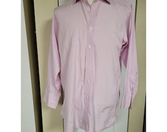 Camicia elegante da uomo Turnbull & Asser Neiman Marcus in cotone rosa, taglia 15.5 x 30, Inghilterra.