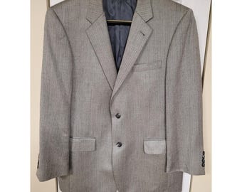 Jos A Bank Men's Black/White Herringbone Silk Camelhair Blazer Sport Coat 42R