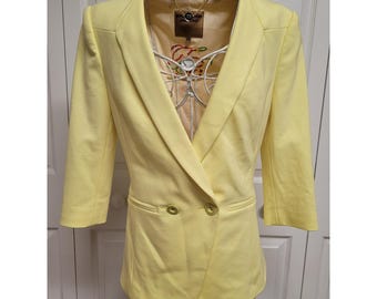 Ted Baker London Veste blazer jaune croisée à manches 3/4 Meeda Taille 0