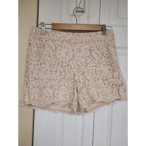 Anthropologie Cantonnier Lace Shorts Beige Floral Accents Fully Lined Size 4 image 1