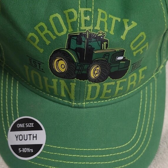 John Deere Green Youth & Black/White Adult Hats NWT Papa/Child View 6