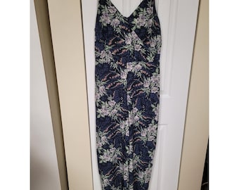 Loft Petite Floral Weites Bein TROPICAL Overall Navy Purple 10P Cruise/Shore