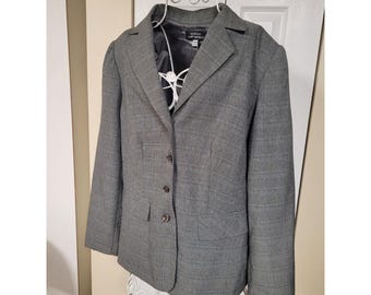 Giorgio Sant'Angelo grijze geruite blazer dames dames maat 14 W Professional