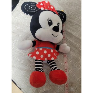 Disney Baby Minnie Mouse Plush Polka Dot Dress NWT Spiral Ears Crinkle Bow 11" image 3