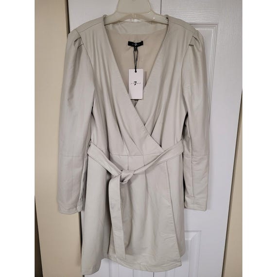 7 for All Mankind Faux Leather Wrap Midi Dress, Belted V-neck - Etsy UK