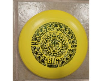 Frisbee Big Kahuna Vintage Innova, Peso Pesado, 200 Gramas, Amarelo, Inspirado no Havaí