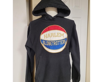 Champion Reverse Weave Hoodie Harlem Globetrotters Unisex M Black Excellent