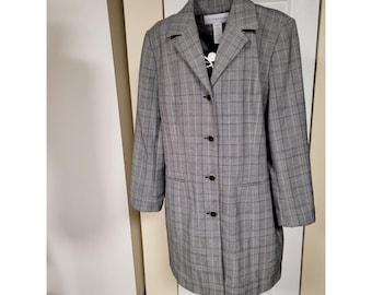 Sag Harbor grijze Glen Plaid Boardroom Career-jas dames dames maat 12