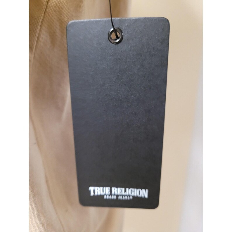 True Religion Mens Tan Graphic Buddha Guitar T Shirt Casual Brand Jeans Size L image 4