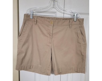 Talbots Girlfriend Chino Shorts Womens Khaki Cotton Stretch Mid Rise Size 6P