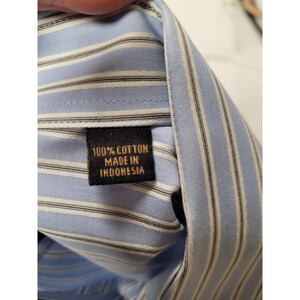 BCBGMAXAZRIA Blau Gestreiftes Hemd, Moderne Passform, Größe XL, 17 Hals Baumwolle Bild 3