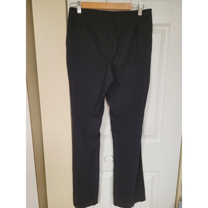 FREE PEOPLE Womens Black Y2K Boho Hippie Pants Front Zipper Flare Size S Stretch image 9
