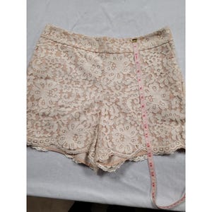 Anthropologie Cantonnier Lace Shorts Beige Floral Accents Fully Lined Size 4 image 5