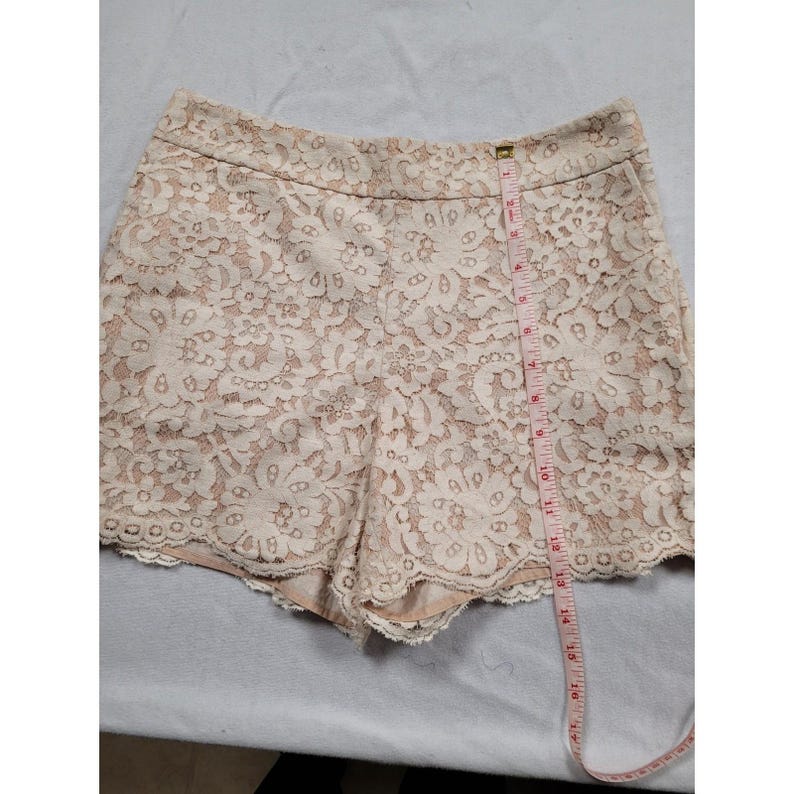 Anthropologie Cantonnier Lace Shorts Beige Floral Accents Fully Lined Size 4 image 5