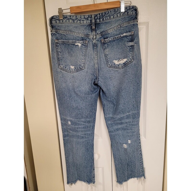 FREE PEOPLE Jeans Womens Vintage High Rise Distressed Boho Grunge Denim Size 28 image 6
