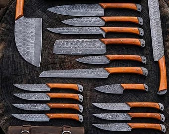 Legendary 17-Piece Kitchen Knife Set – Damascus Steel Master Bundle -Steak Knife Set | Wedding, Groomsmen, Anniversary & Christmas Gift