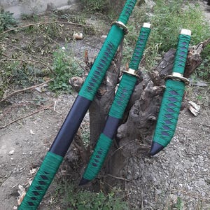 Handmade Damascus Katana Sword – Personalized Samurai Sword, Japanese Ninja - Scabbard, Christmas Gift for Him, Groomsmen Gift, Wall Hanging