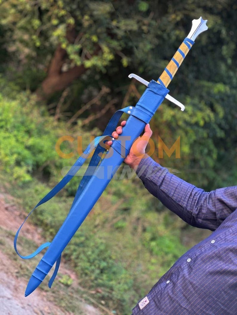 Medieval Sword Carbon Steel Long Sword with Custom Scabbard - Ideal Gift for Father's Day, Groomsmen, or Him image 20