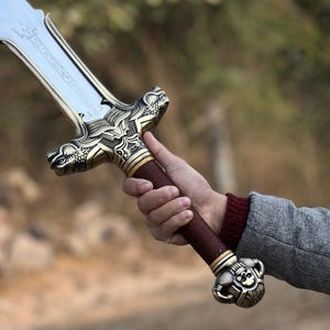 Conan the Barbarian Sword - Atlantean Replica Sword with Sheath & Wall Plaque Fantasy Movie Prop | Decorative Wall Display Gift for him
