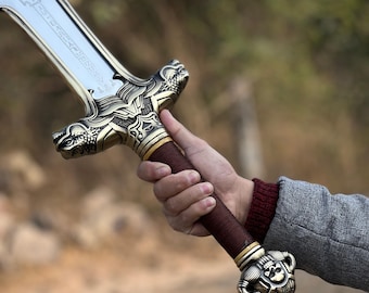 Conan the Barbarian Sword - Atlantean Replica Sword with Sheath & Wall Plaque Fantasy Movie Prop | Decorative Wall Display Gift for him