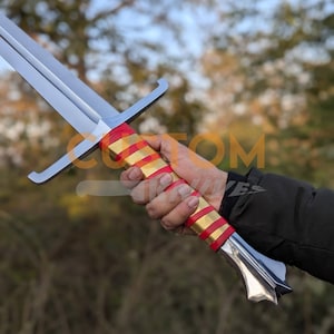 Medieval Sword Carbon Steel Long Sword with Custom Scabbard - Ideal Gift for Father's Day, Groomsmen, or Him image 9