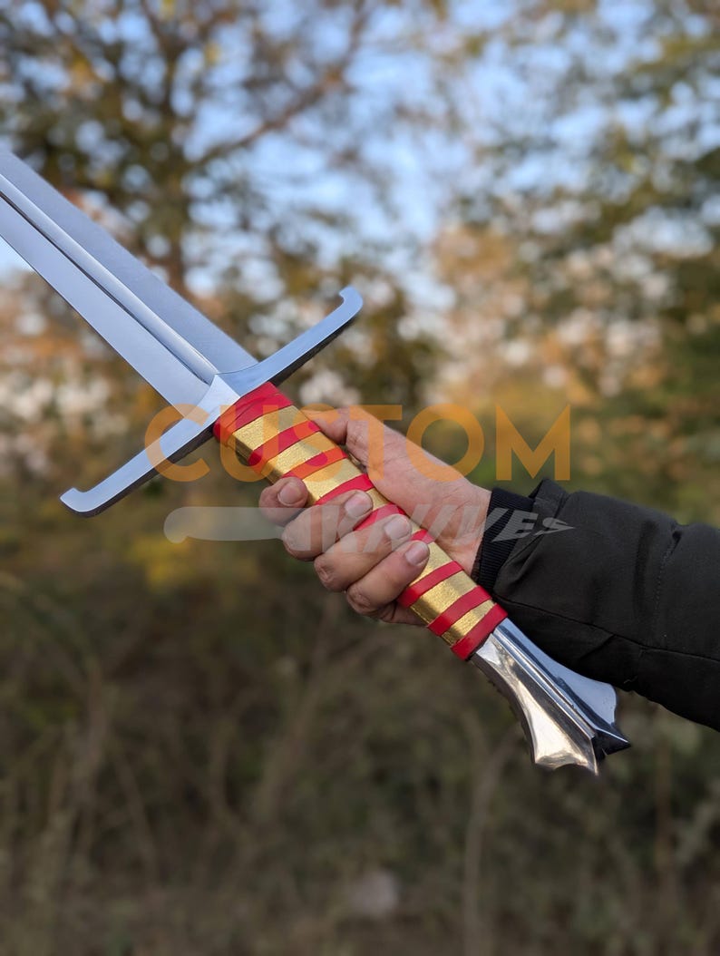 Medieval Sword Carbon Steel Long Sword with Custom Scabbard - Ideal Gift for Father's Day, Groomsmen, or Him image 9