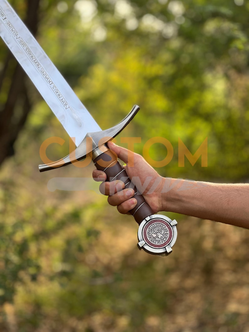 Espada personalizada de los Caballeros Templarios – Espada de utilería de película de colección – Regalo perfecto para Navidad, bodas, aniversarios y cumpleaños. imagen 4