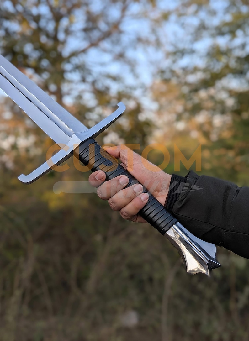 Medieval Sword Carbon Steel Long Sword with Custom Scabbard - Ideal Gift for Father's Day, Groomsmen, or Him image 14