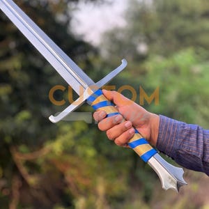 Medieval Sword Carbon Steel Long Sword with Custom Scabbard - Ideal Gift for Father's Day, Groomsmen, or Him image 17